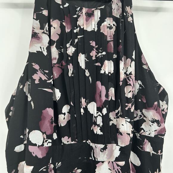 Torrid Black Purple Floral High Neck Midi Dress Size 18 - Picture 2 of 7